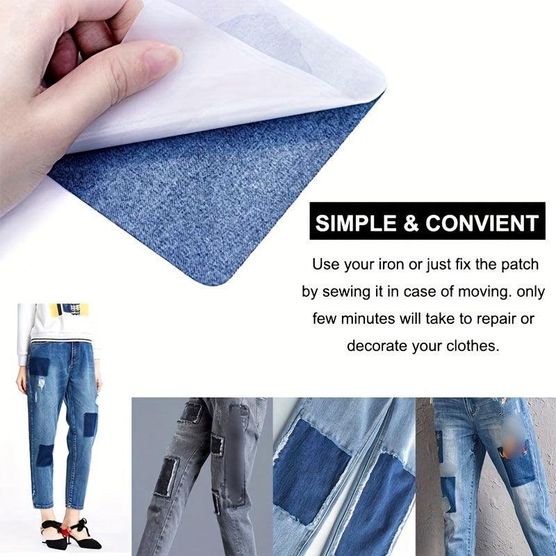 5pcs Denim Patch Fabric Patches for Repairing Holes & Decorating Clothing