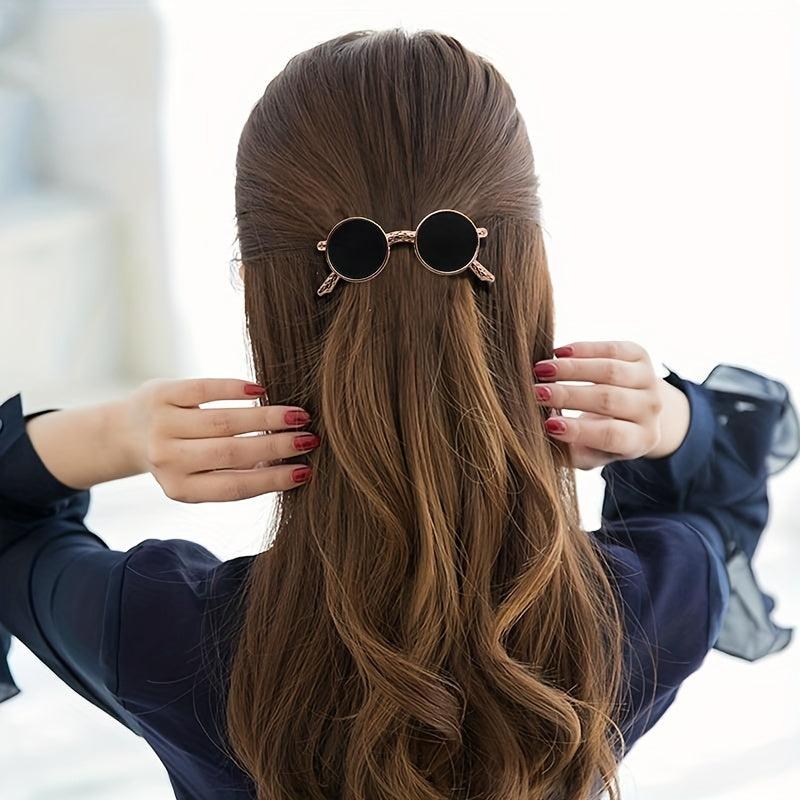2pcs Funny Sunglasses Hair Clip Female Side Back Head Clip