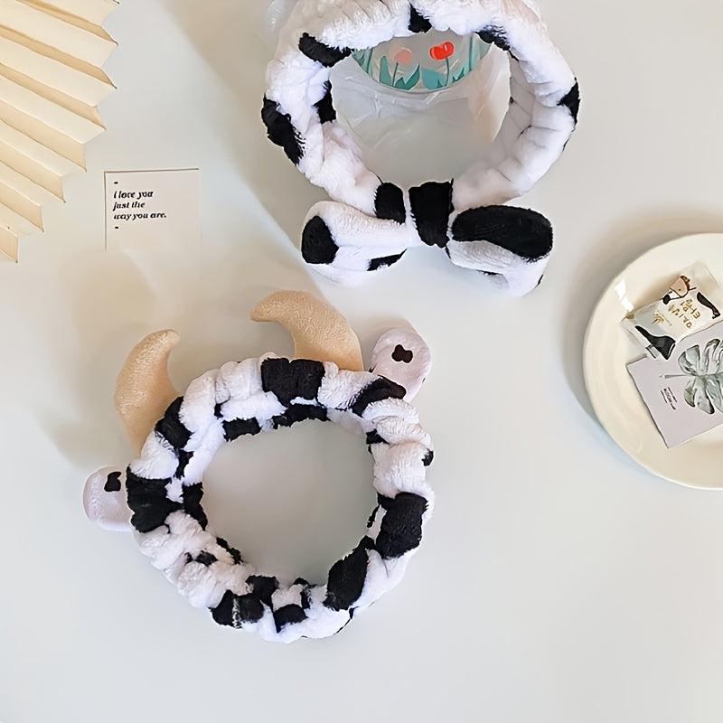Cow Shaped Plush Headband for Girls Women Winter