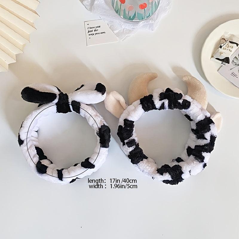 Cow Shaped Plush Headband for Girls Women Winter