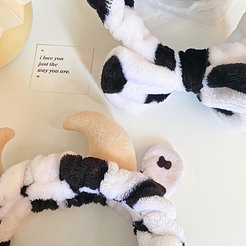Cow Shaped Plush Headband for Girls Women Winter