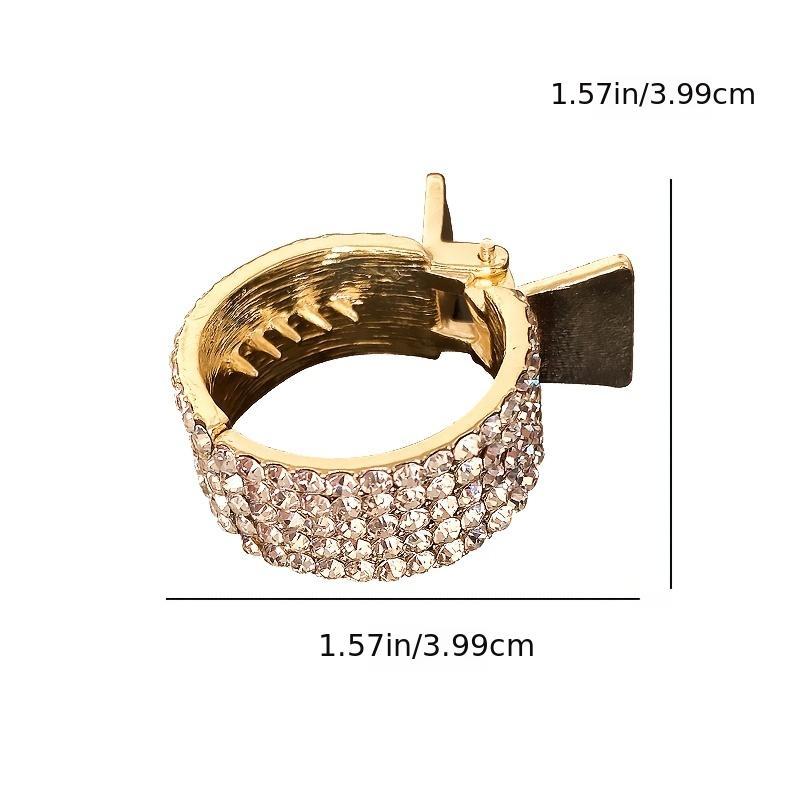 3pcs Crystal Hair Clips High Ponytail Holder Metal Rhinestone Hair Claw Clip