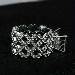 3pcs Crystal Hair Clips High Ponytail Holder Metal Rhinestone Hair Claw Clip