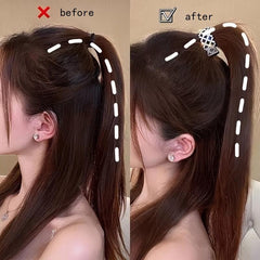 3pcs Crystal Hair Clips High Ponytail Holder Metal Rhinestone Hair Claw Clip