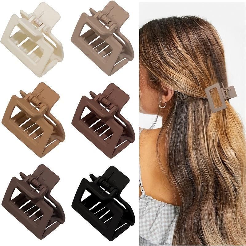 Small Hair Claw Clips For Thick Hair Square Non slip Strong Hold Hair Clips