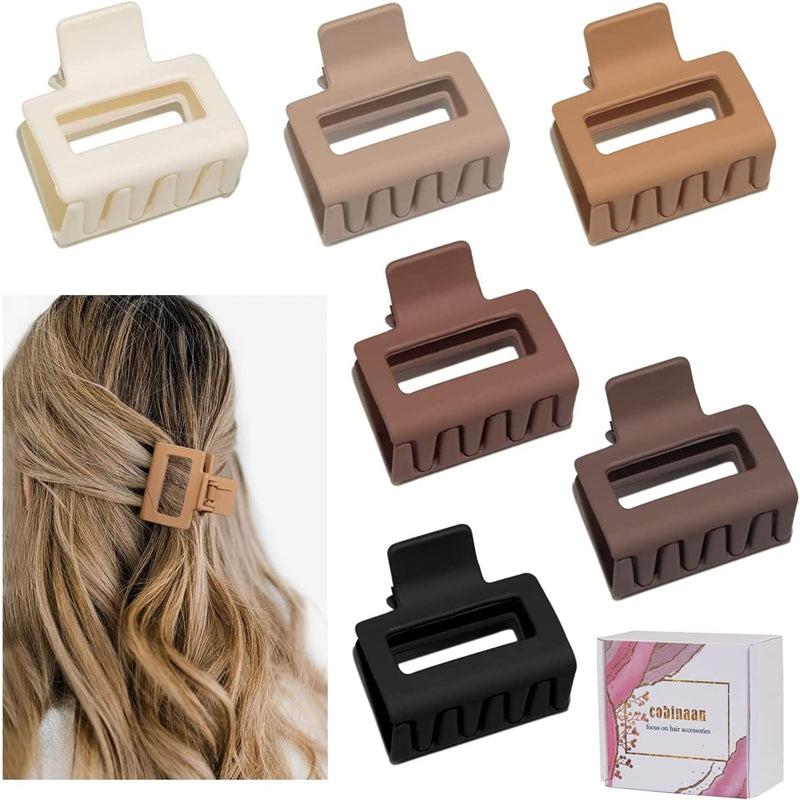 Small Hair Claw Clips For Thick Hair Square Non slip Strong Hold Hair Clips