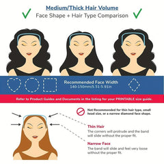 2 Pack Curly Thick Hair Headbands - Invisible Hair Hoop