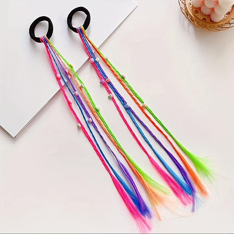 Colorful Braid Wig Hair Rope Head Jewelry Y2K