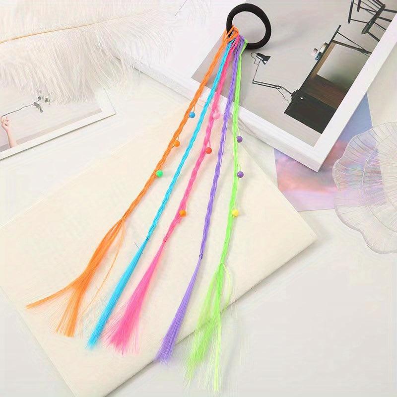 Colorful Braid Wig Hair Rope Head Jewelry Y2K