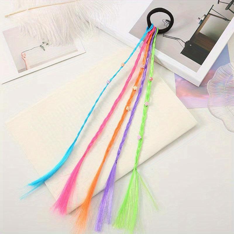 Colorful Braid Wig Hair Rope Head Jewelry Y2K