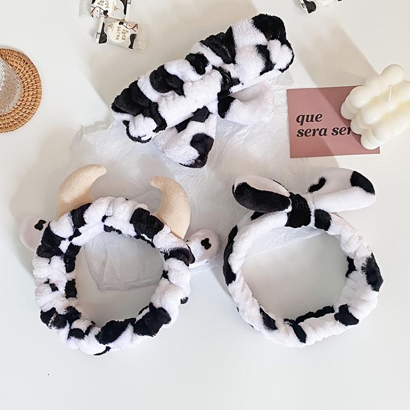 Cow Shaped Plush Headband for Women