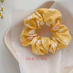 7pcs Floral Print Scrunchie Hair Tie Ponytail Holder Hair Band Accessory