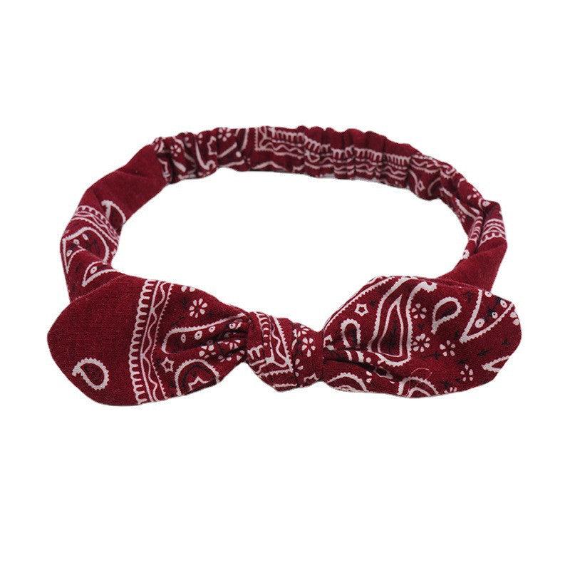Women Suede Soft Print Headbands Vintage Cross Knot Hair Bands