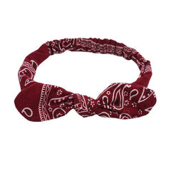 Women Suede Soft Print Headbands Vintage Cross Knot Hair Bands