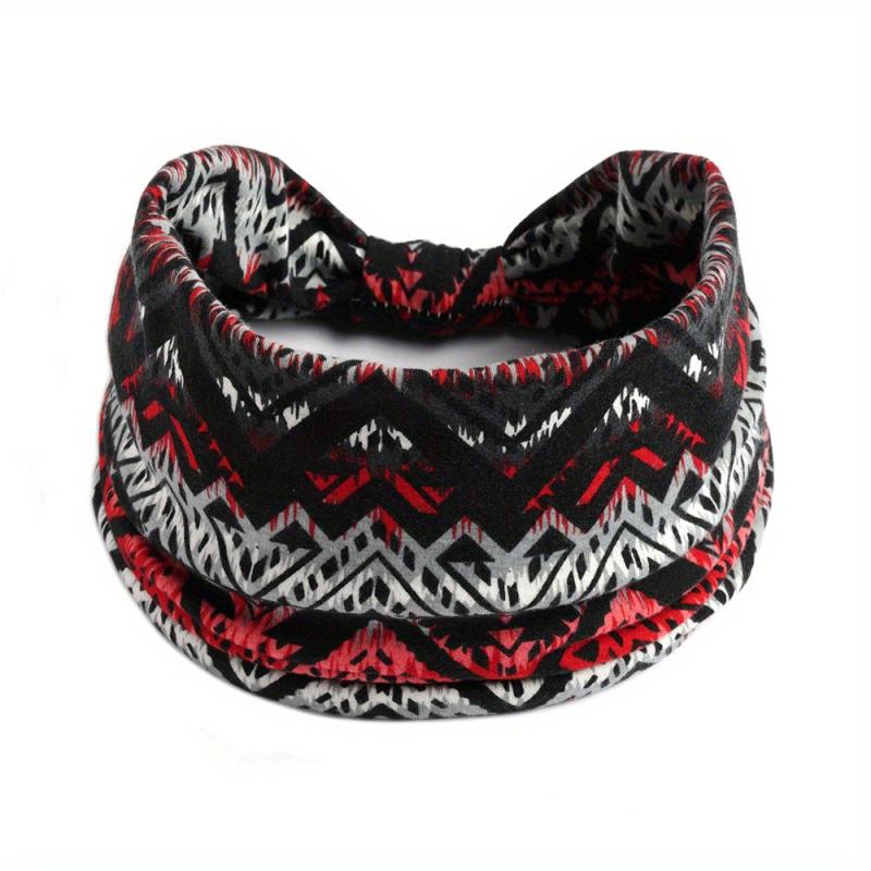 Boho Style Wide Brim Headband Paisley Pattern Sports Sweatband