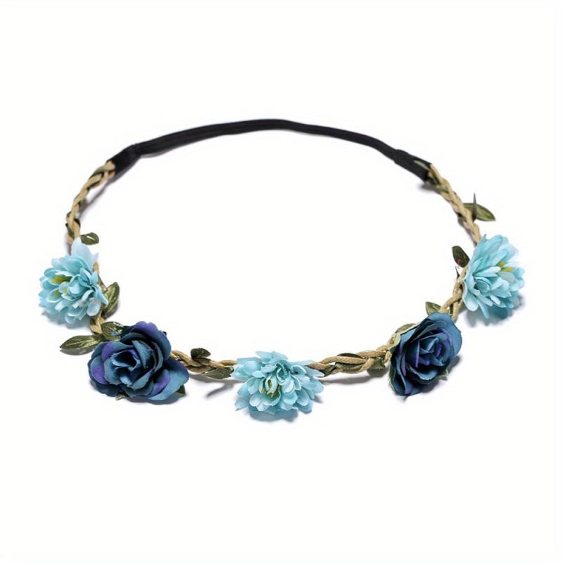 Bohemian Floral Wreath Headband Headdress for Wedding Bride