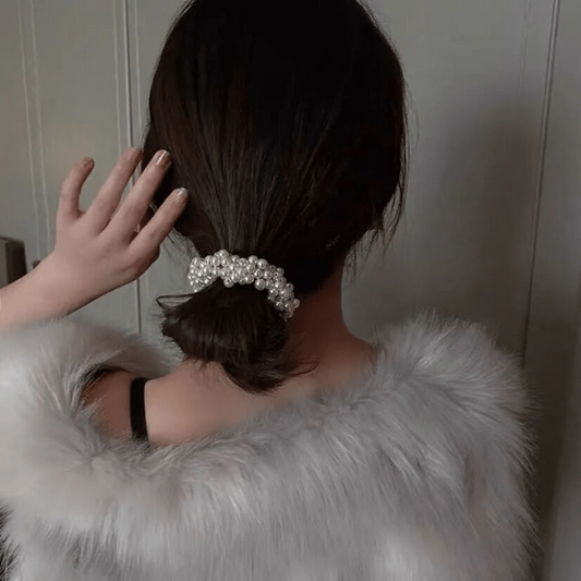 Faux Pearl Hair Tie Scrunchies Beaded Elastic Hair Accessory