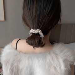 Faux Pearl Hair Tie Scrunchies Beaded Elastic Hair Accessory