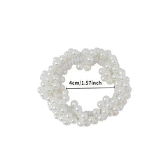 Faux Pearl Hair Tie Scrunchies Beaded Elastic Hair Accessory