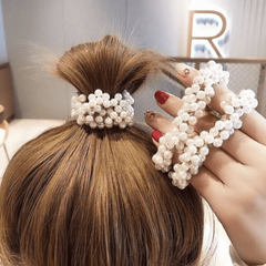 Faux Pearl Hair Tie Scrunchies Beaded Elastic Hair Accessory
