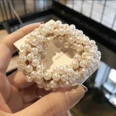 Faux Pearl Hair Tie Scrunchies Beaded Elastic Hair Accessory