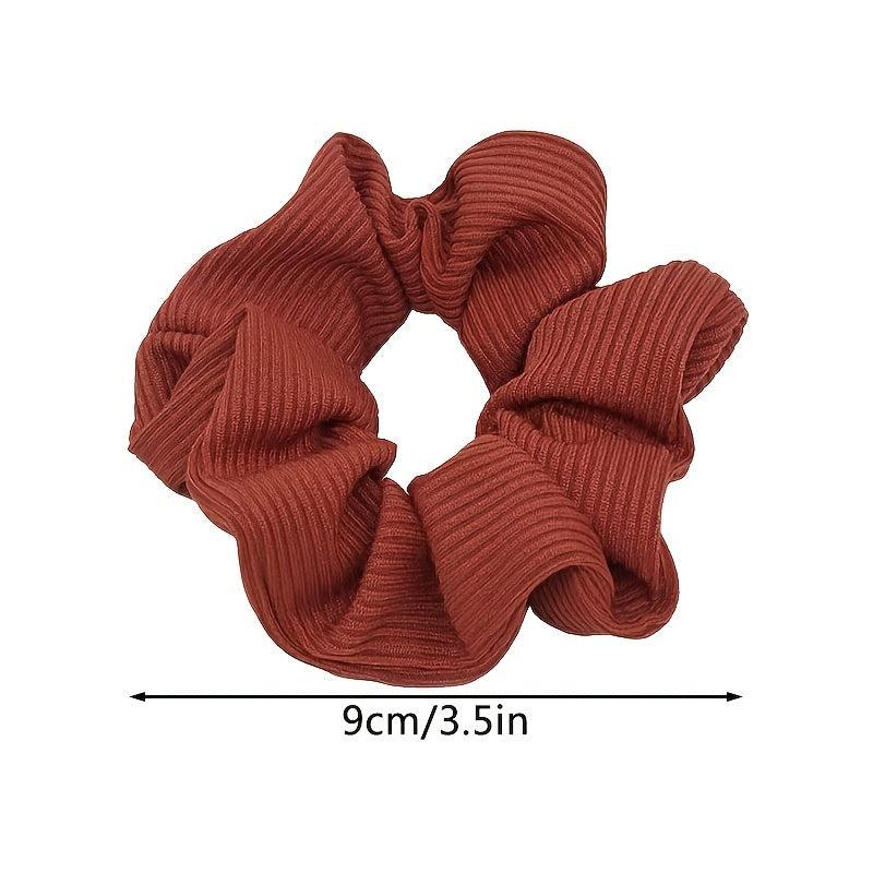 6pcs Morandi Knit Hair Scrunchies Elastic Bands Set