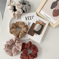 6pcs Morandi Knit Hair Scrunchies Elastic Bands Set