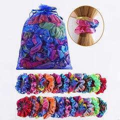 20pcs Metallic Hair Scrunchies Mermaid Ponytail Holder Colorful Neon Hair Ties