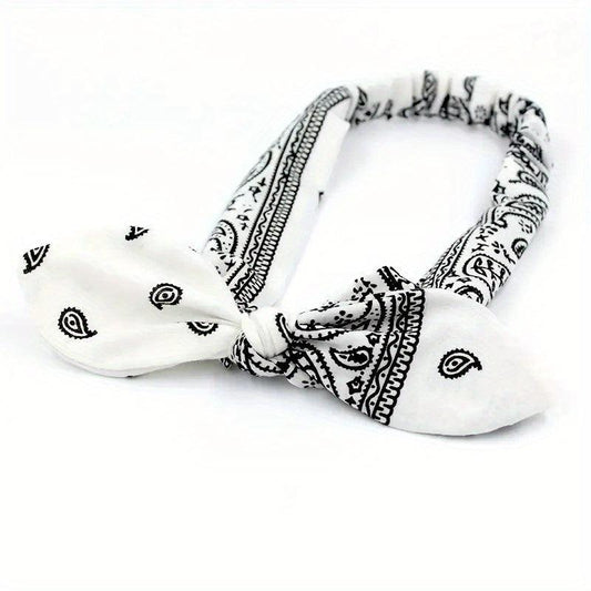 Paisley Print Knot Decor Headband Vintage Boho Style Hair Band