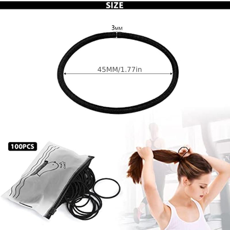 100 PCS Elastic Hair Tie Ponytail Holders Hair Bands For Women Girls