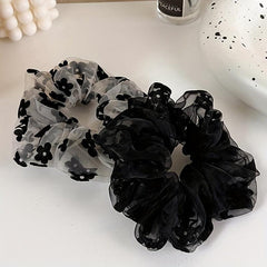 2pcs Floral Scrunchie Ponytail Holder