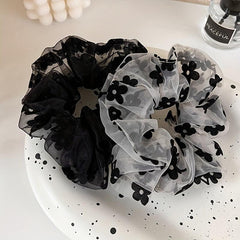 2pcs Floral Scrunchie Ponytail Holder
