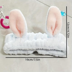 3D Rabbit Ear Headband Soft Headbands for Skincare Spa Shower