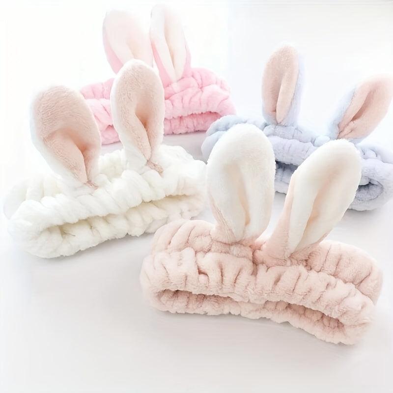 3D Rabbit Ear Headband Soft Headbands for Skincare Spa Shower