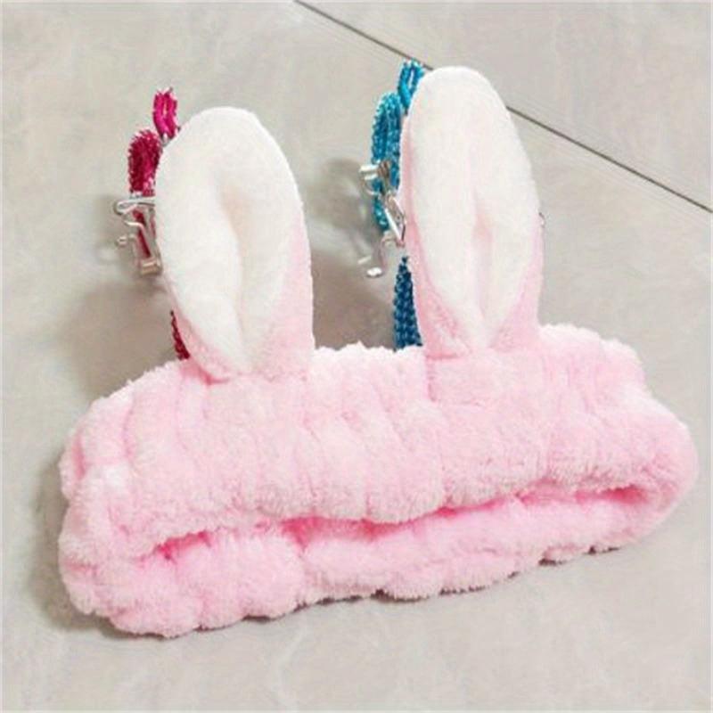 3D Rabbit Ear Headband Soft Headbands for Skincare Spa Shower
