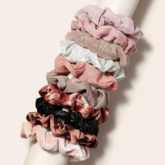 10pcs Mixed Scrunchie Hair Tie Hair Accessories For Women Girls