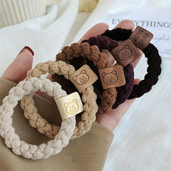 5pcs Braided Hair Elastics Ties Scrunchie Ponytail Holder