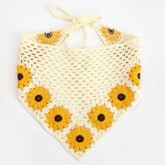 Boho Daisy Crochet Hair Bandana Headscarf Vintage Headband