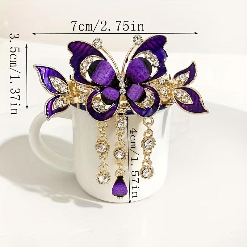 Butterfly Hair Claw Rhinestone Tassel Head Jewelry Hair Accessories