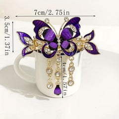 Butterfly Hair Claw Rhinestone Tassel Head Jewelry Hair Accessories