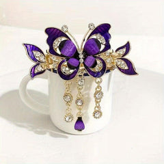 Butterfly Hair Claw Rhinestone Tassel Head Jewelry Hair Accessories