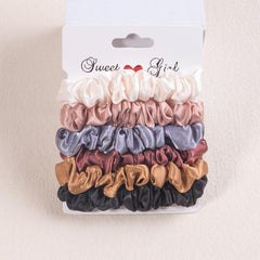 6pcs Satin Hair Scrunchies Elastic Silk Hair Bands Multicolor Hair Tie