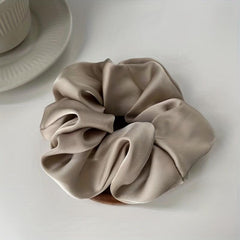 Soft Silk Hair Scrunchies for Women Girls - Solid Color Hair Tie