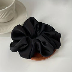 Soft Silk Hair Scrunchies for Women Girls - Solid Color Hair Tie