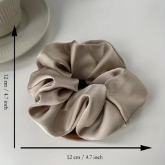 Soft Silk Hair Scrunchies for Women Girls - Solid Color Hair Tie