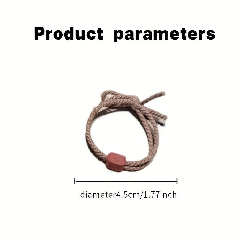 5pcs Cartoon Pig Hair Rope Sweet Bracelet Ponytail Holder Hair Accessories