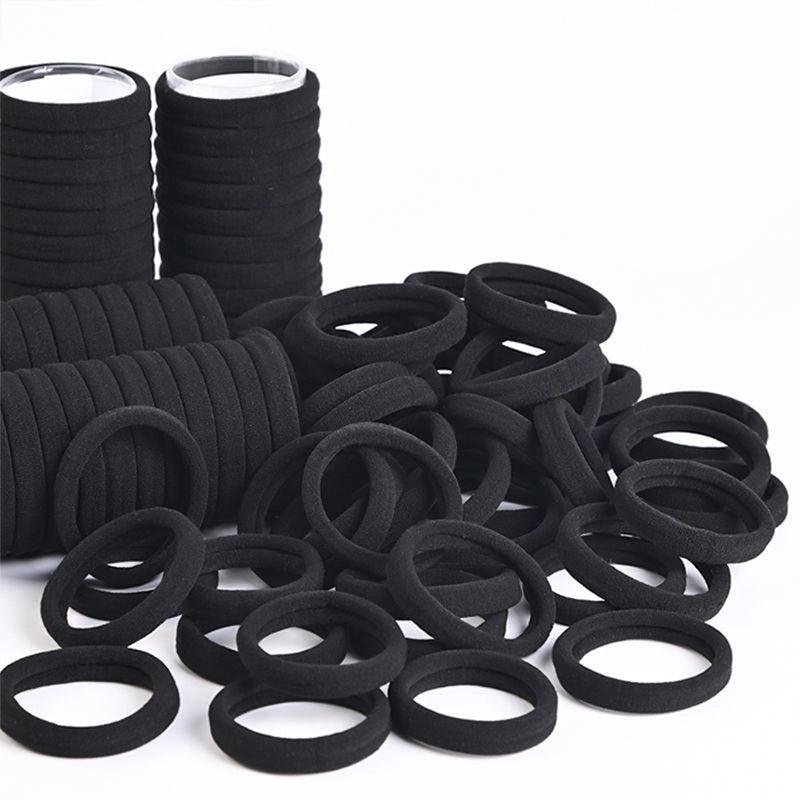 100pcs Seamless Hair Ties No Damage Elastic Ponytail Holders