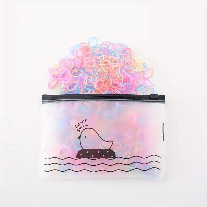 1000pcs Candy Rubber Band Elastic Hair Tie Colorful Disposable Hair Rope