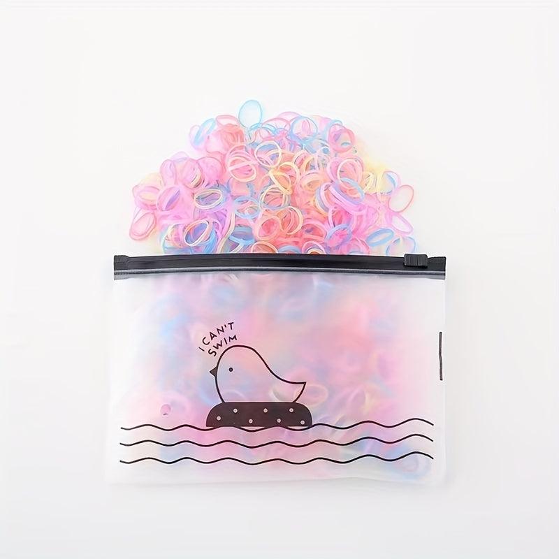 1000pcs Candy Rubber Band Elastic Hair Tie Colorful Disposable Hair Rope