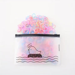 1000pcs Candy Rubber Band Elastic Hair Tie Colorful Disposable Hair Rope